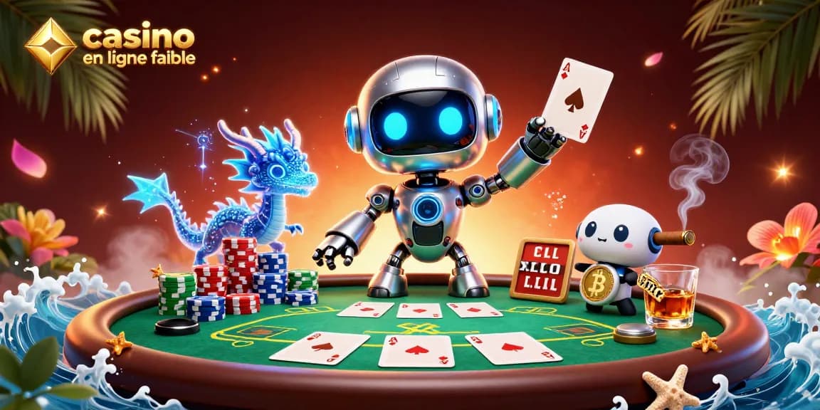 Plongez dans le monde vibrant du casino en ligne fiable dans cette scène dynamique en 3D.