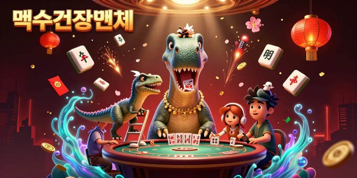 먹튀검증업체에서 안전한 배팅을 위한 카드 딜링 장면을 표현한 일러스트레이션