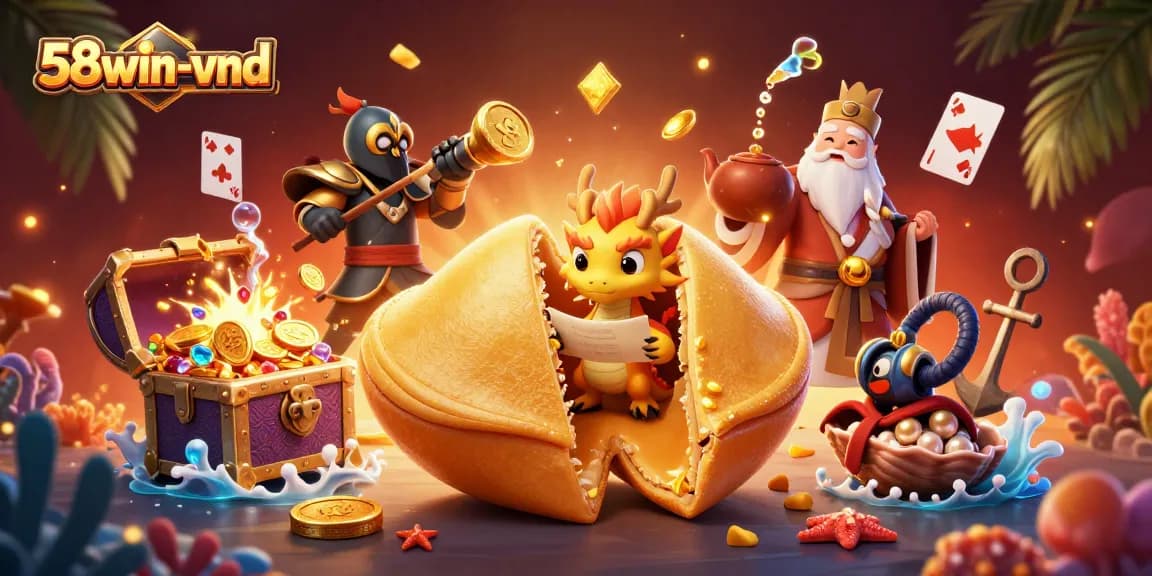 Engage in thrilling gameplay with the 58win-vnd golden fortune cookie and unique characters.