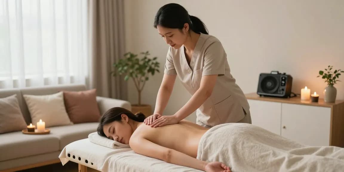 Enjoy a relaxing 노원출장안마 experience with a professional therapist in a tranquil home setting, focusing on comfort and serenity.