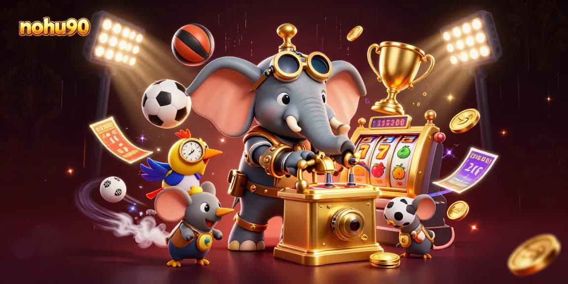 Engage with nohu90's thrilling slot machine action featuring dynamic game elements and a captivating scene.