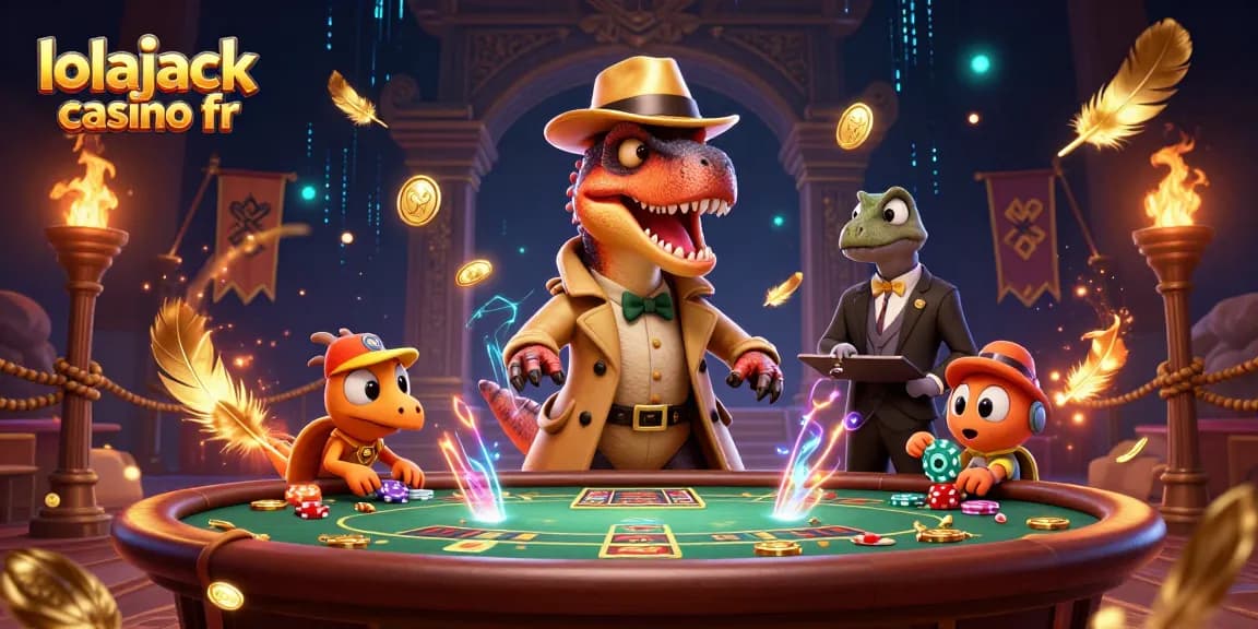 Jouez au lolajack casino fr avec un velociraptor aux tables de blackjack, surprise au casino !