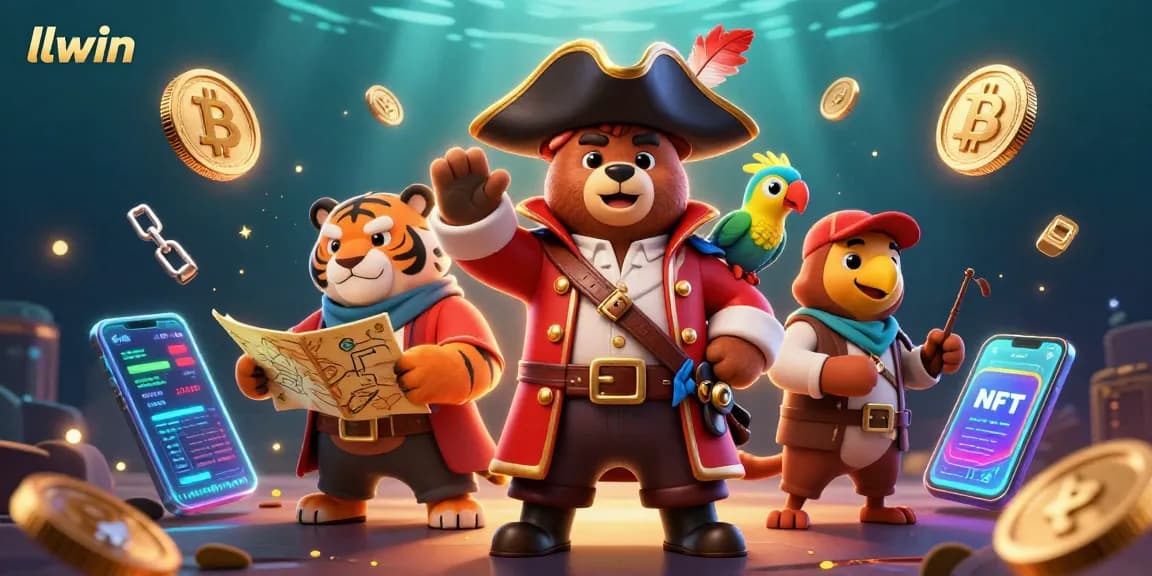 Experience thrilling gameplay with llwin's vibrant casino scene featuring animated characters and cryptocurrencies.