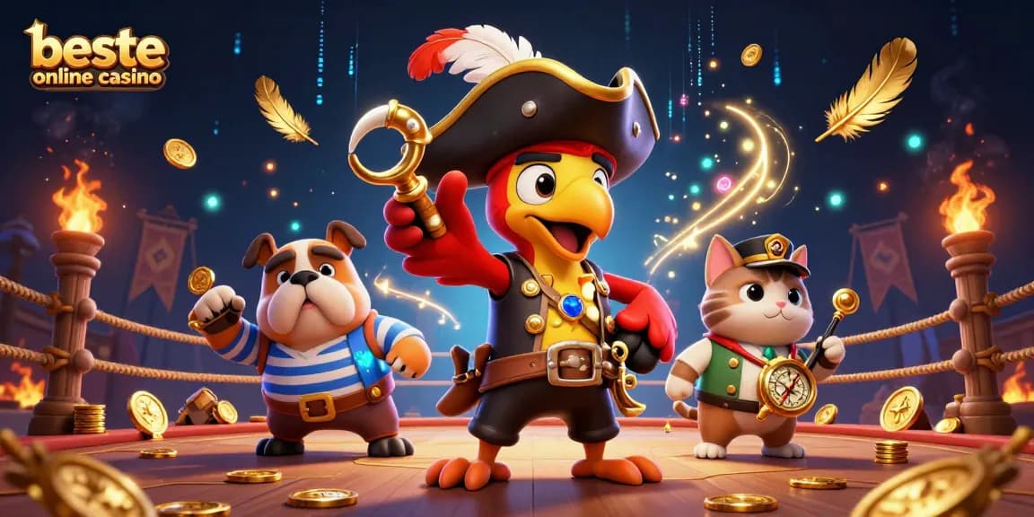 Engage with the best online casino scene featuring a dynamic pirate-themed illustration full of gaming excitement.