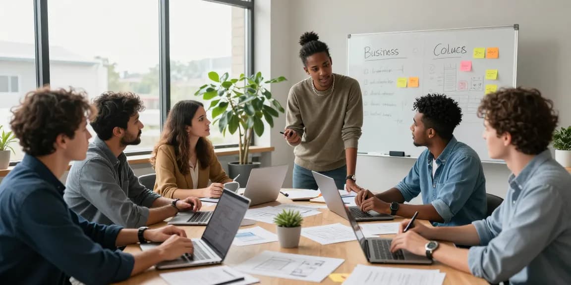Business collaboration at https://www.startsomethingpc.com showcasing entrepreneurs brainstorming and strategizing.