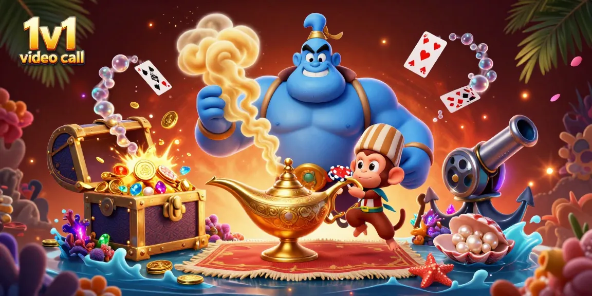 Engage in a thrilling 1v1 video call with animated characters while winning casino experiences.