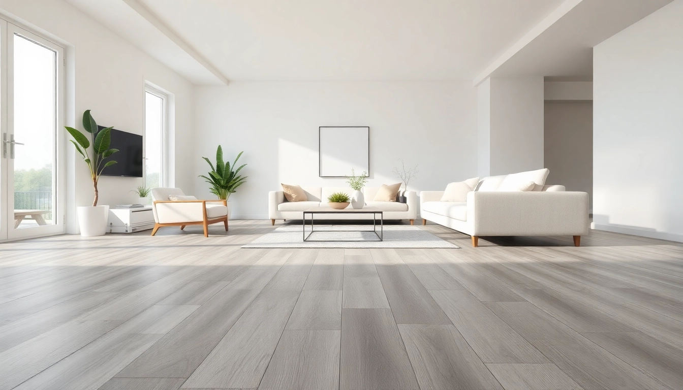 Explore vinyl plank flooring in a beautifully designed modern living room with natural light.