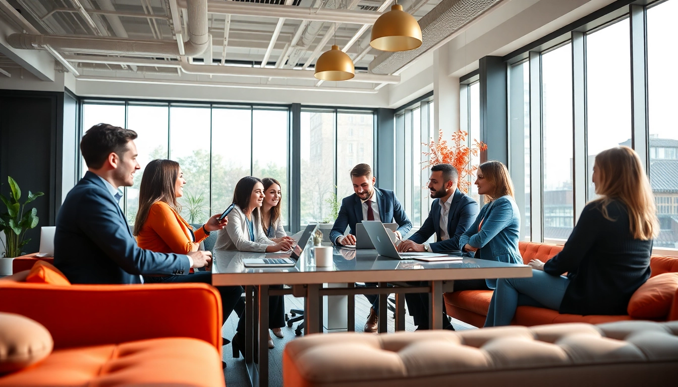 Das Team bei der Zusammenarbeit für https://alvionz.de/ in einem modernen Büro.