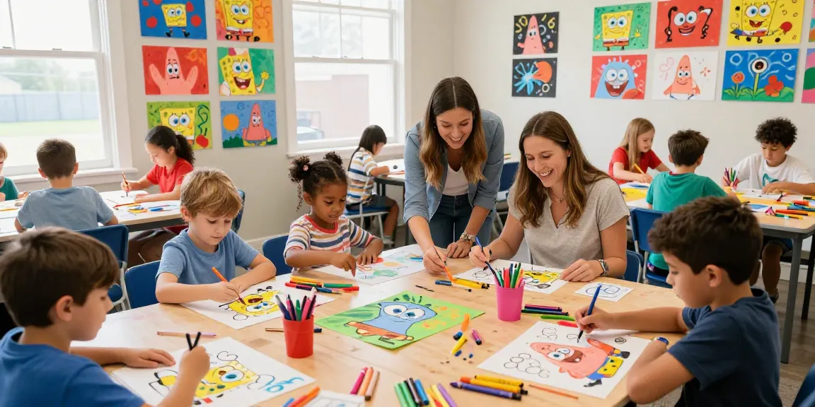 Kids learn through creative coloring activities with Patrick Star.