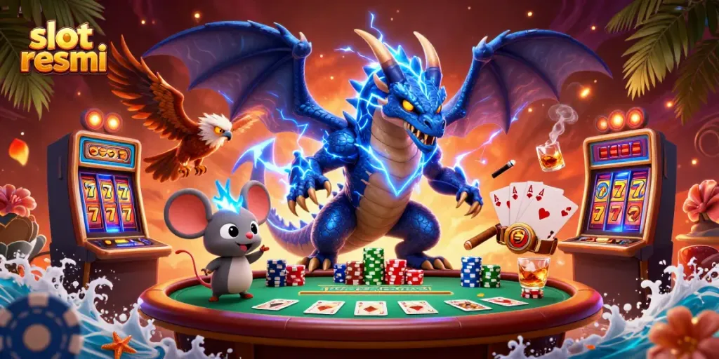 Experience thrilling gameplay and vibrant symbols in this slot resmi casino scene.