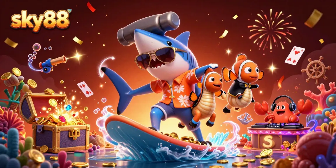 Experience thrilling games at sky88 with vibrant characters and dynamic casino elements.