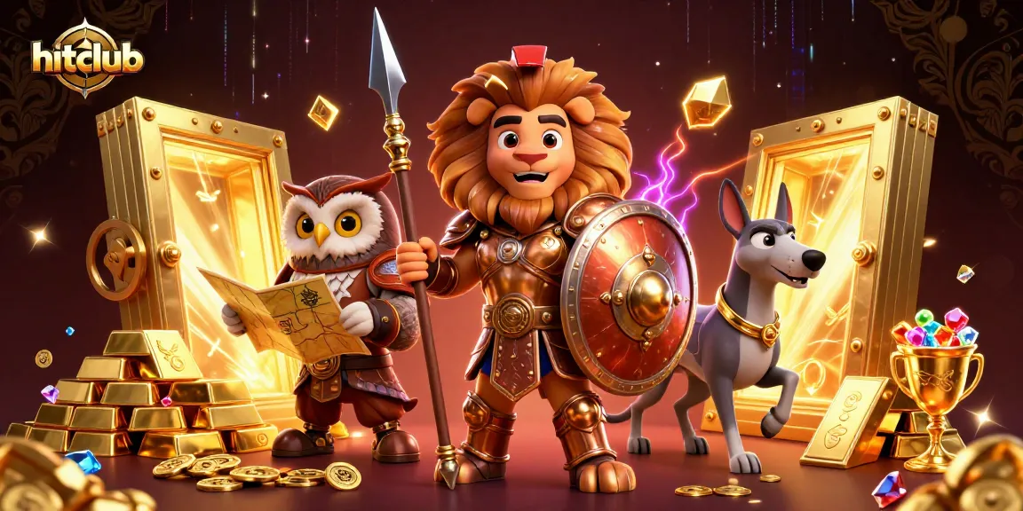 Join the excitement at hitclub with a dynamic 3D casino scene featuring treasure and animated characters.