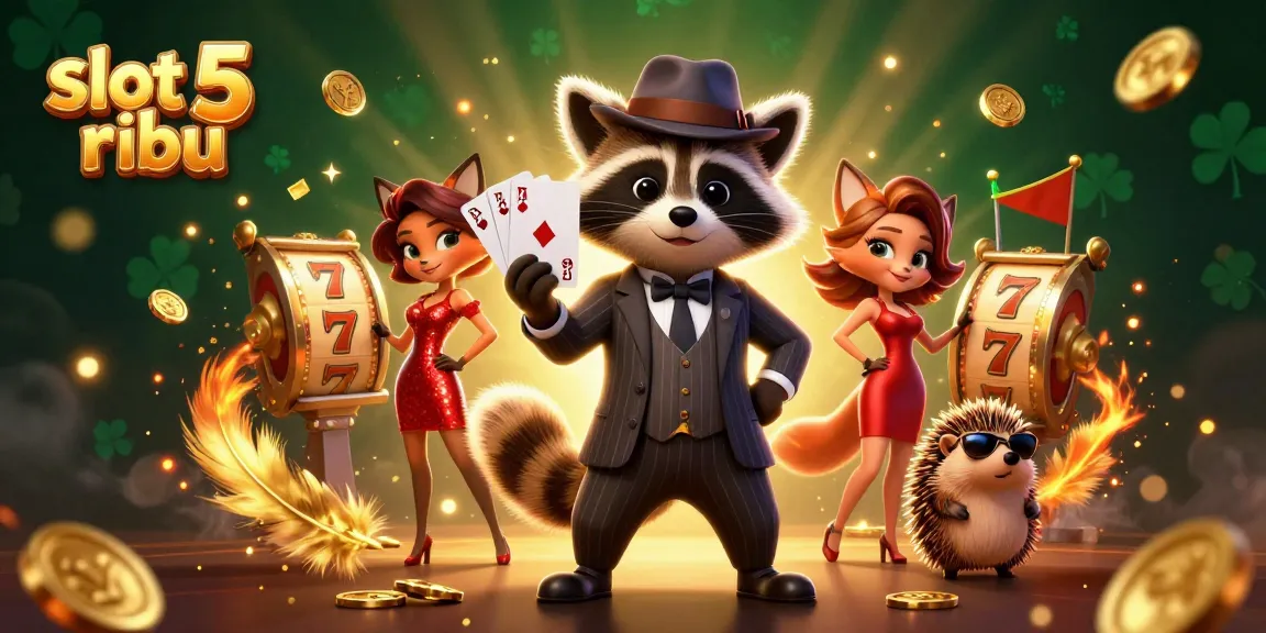 Spin your way to victory with slot 5 ribu in this vibrant 3D casino illustration.