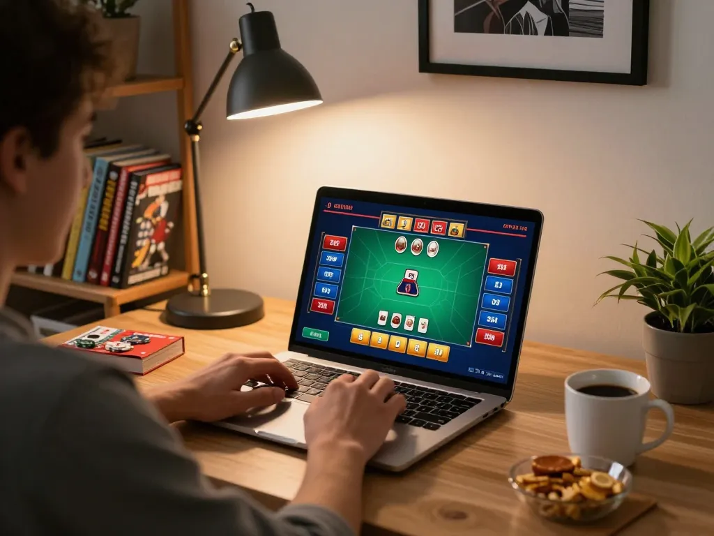 Engaging poker gameplay on laptop as users explore link lc88 for online betting strategies