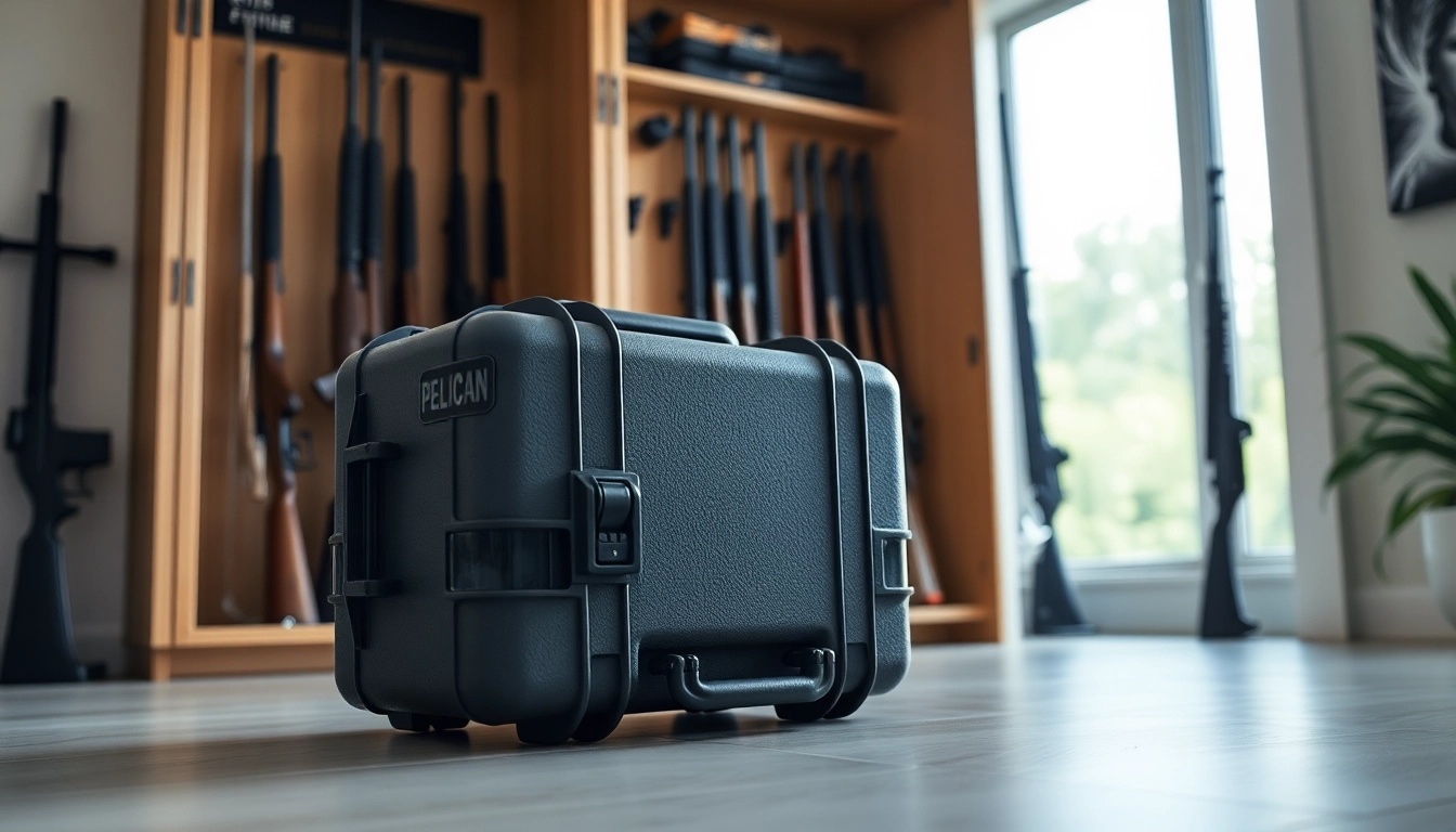 Find the best pelican gun case for sale featuring security and durability in a modern display.
