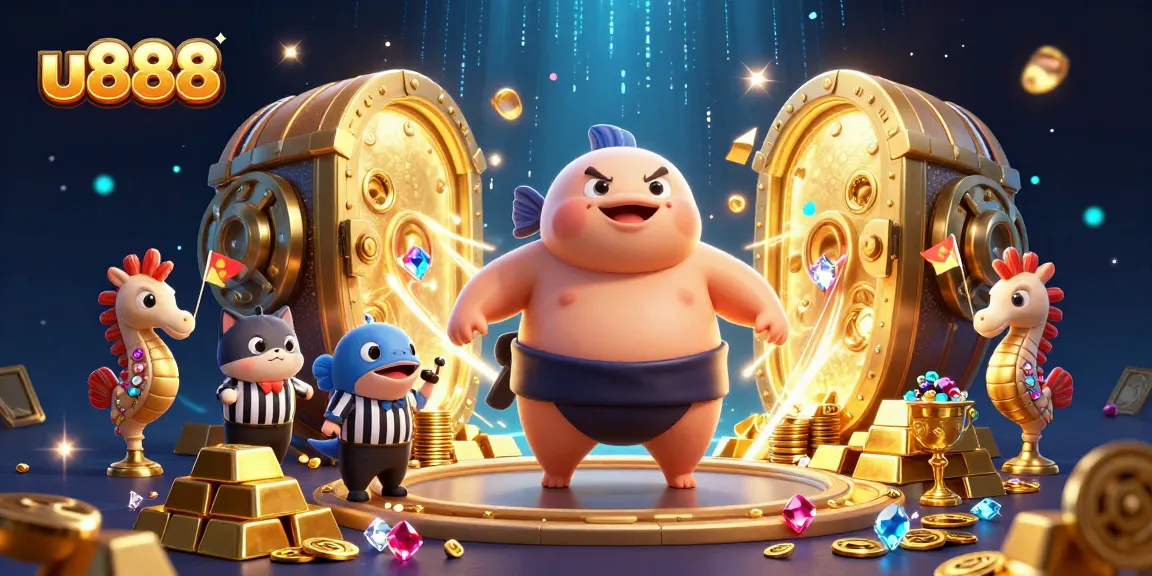 Experience winning at u888 with lively underwater casino games featuring a fugu, catfish, and treasures.
