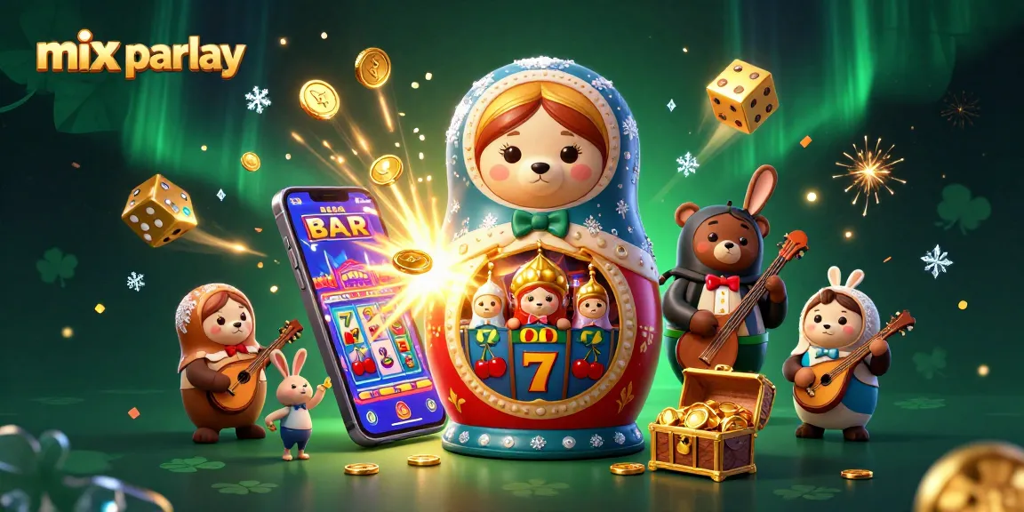 Experience the excitement of mix parlay betting amid playful casino characters bursting with energy.