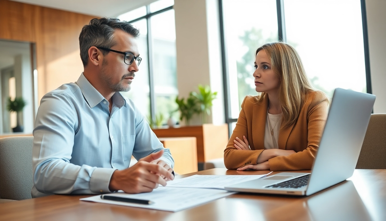 Clearwater truck accident lawyer advising clients in a professional office setting, embodying trust and expertise.