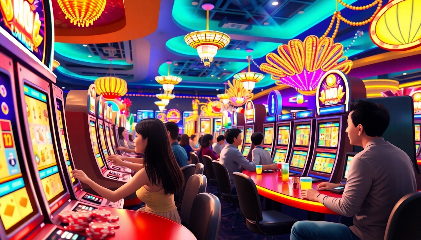 kenangan4d menarik perhatian dengan pemain ceria di mesin slot kasino.