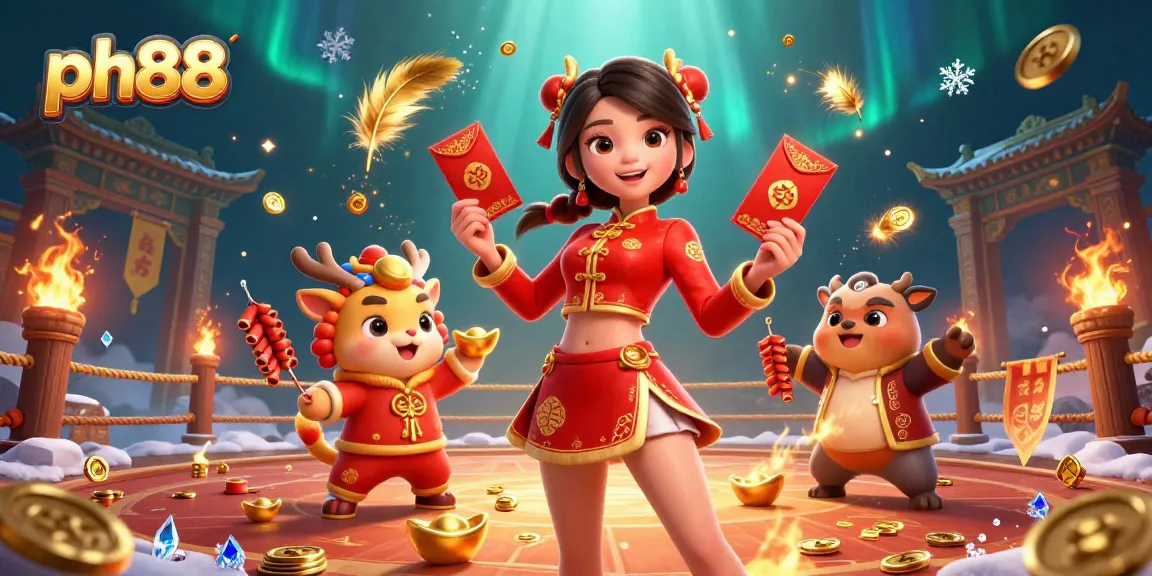 Experience thrilling gambling at ph88 with vibrant visuals, games, and festive scenes.