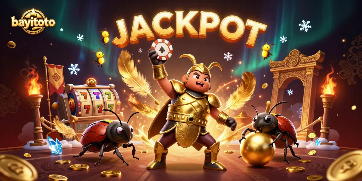 Join the excitement at bayitoto with a vibrant 3D scene of victory and jackpot!