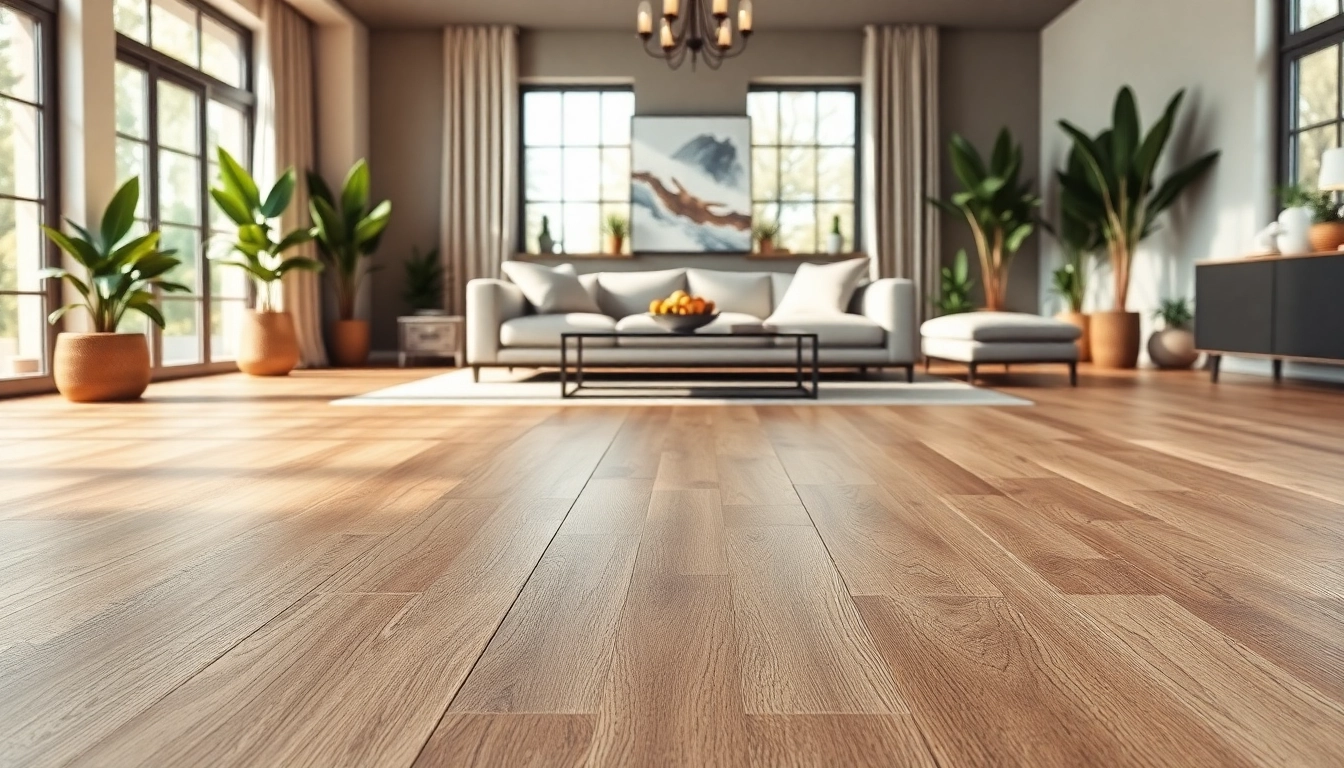 Stunning luxury vinyl plank flooring enhances the elegance of a modern living room design.