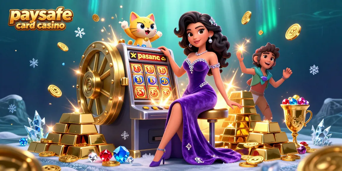 Erleben Sie die Aufregung in einem Paysafe Card Casino mit einer glamourösen Glücksdame und einer Schicksalskatze.