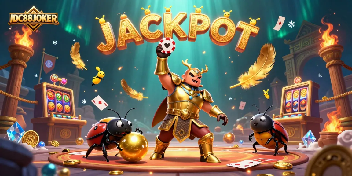 Play and win big with IDC88JOKER in an exciting casino adventure featuring vibrant characters and action!