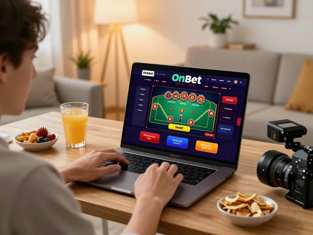 Player enjoying a blackjack game on Onbet while managing their bankroll at home.
