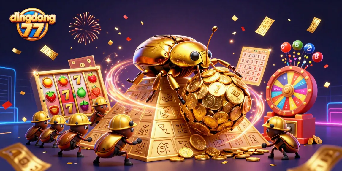 Engage with the dazzling world of dingdong 77 slots, featuring vibrant scenes filled with golden coins and exciting gameplay elements.