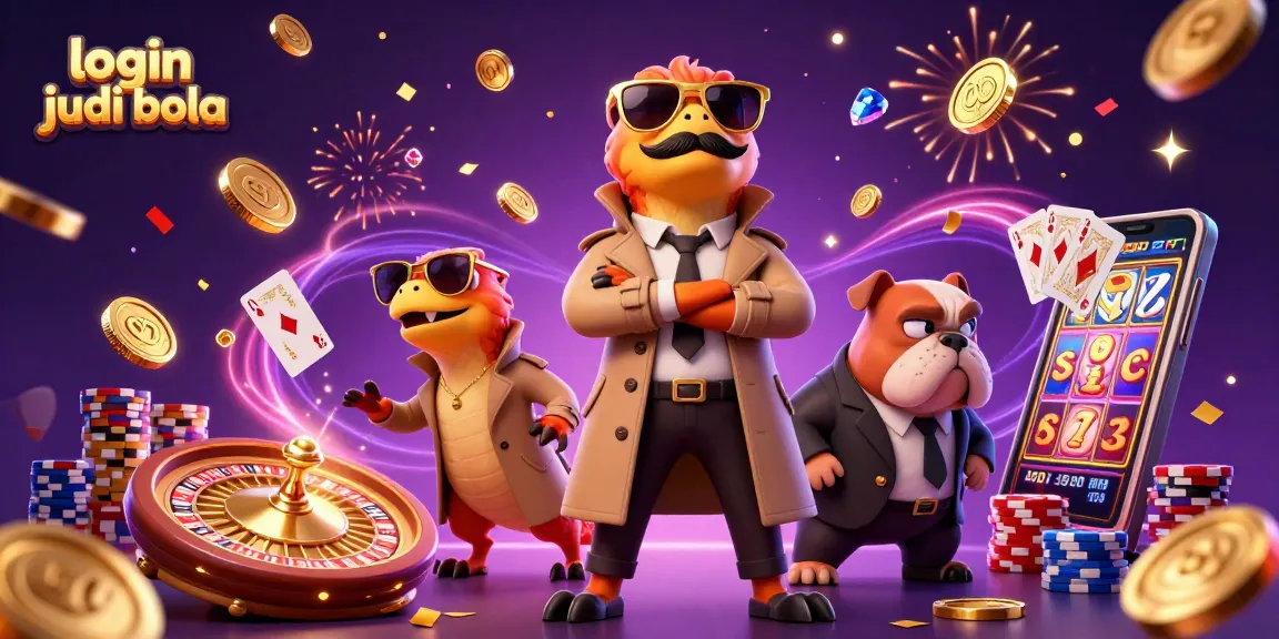 Engage with login judi bola as playful raptors in a casino scene with gold coins and excitement.