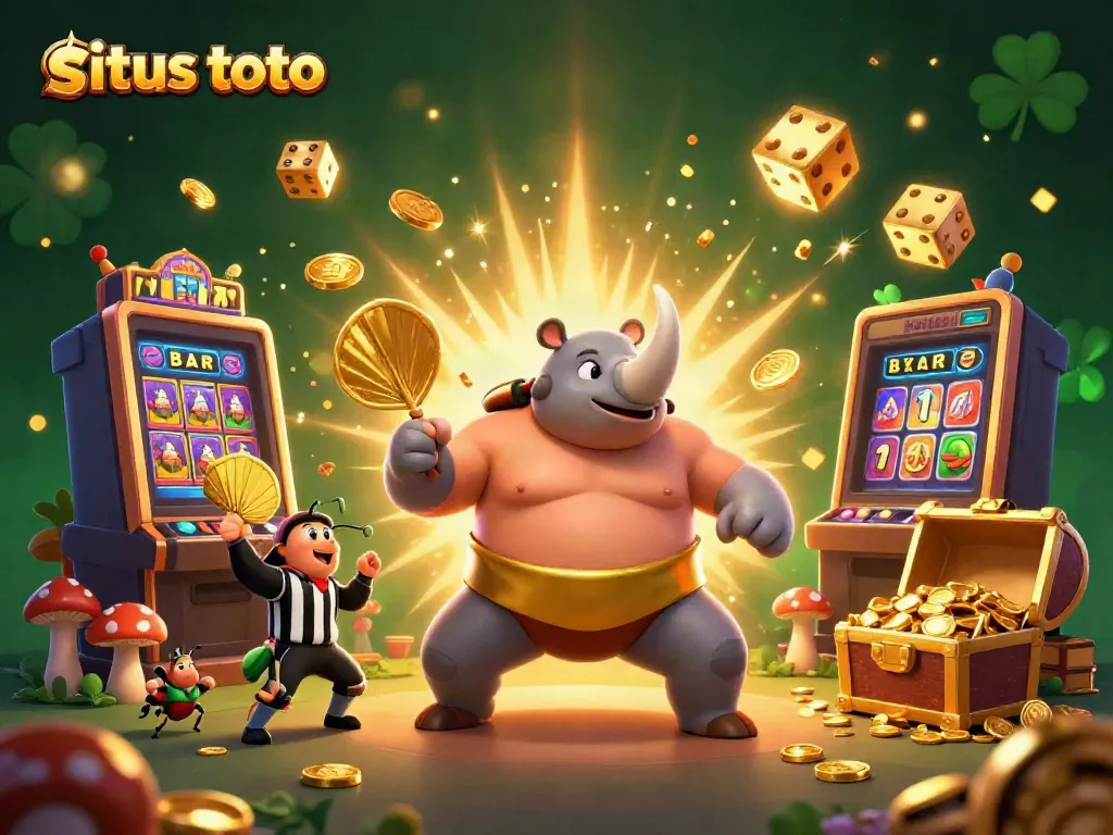 Experience the thrill of situs toto with the dynamic sumo champion beetle and slot machine action!