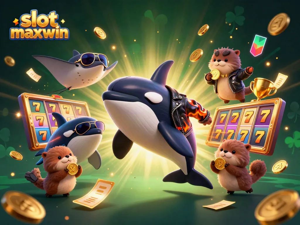 Experience thrilling gameplay with slot maxwin in this vibrant 3D animated casino scene.