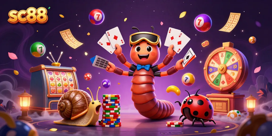 Experience excitement with sc88's colorful casino scene featuring a lively dealer and players.