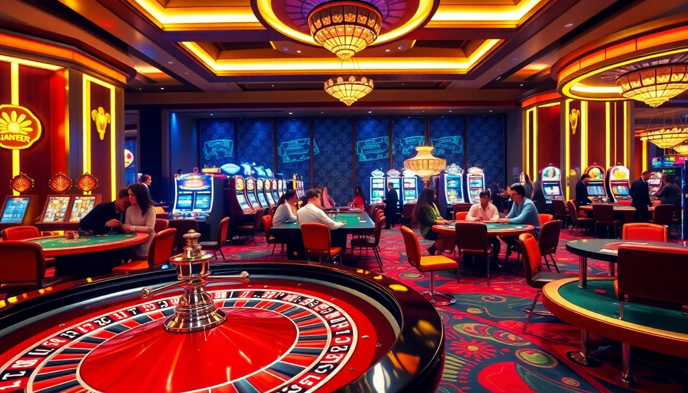 Engaged players enjoying games at a non gamstop Casino Uk, showcasing vibrant gaming atmosphere.