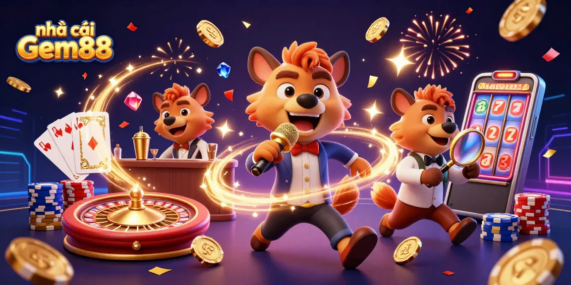 Experience the fun at nhà cái Gem88 with hyenas running a lively casino club in full swing.