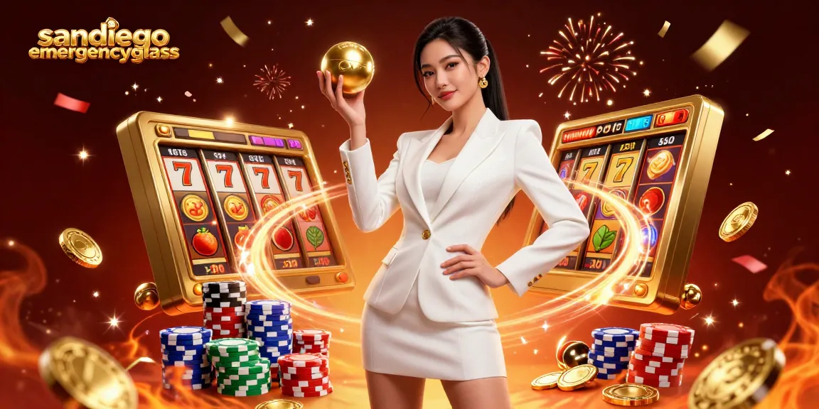 Experience thrilling gaming action with sandiegoemergencyglass, showcasing a stunning casino scene with vibrant slot elements.