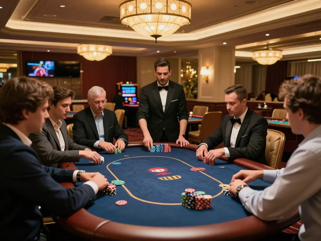 Players enjoying a VIP poker game at 789win vip exclusive tables, showcasing strategy and luxury.