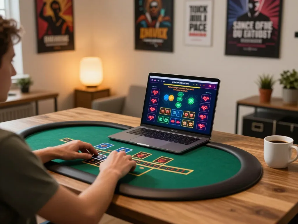 Player engaging in a live dealer game on rik vip platform, showcasing online gaming excitement.