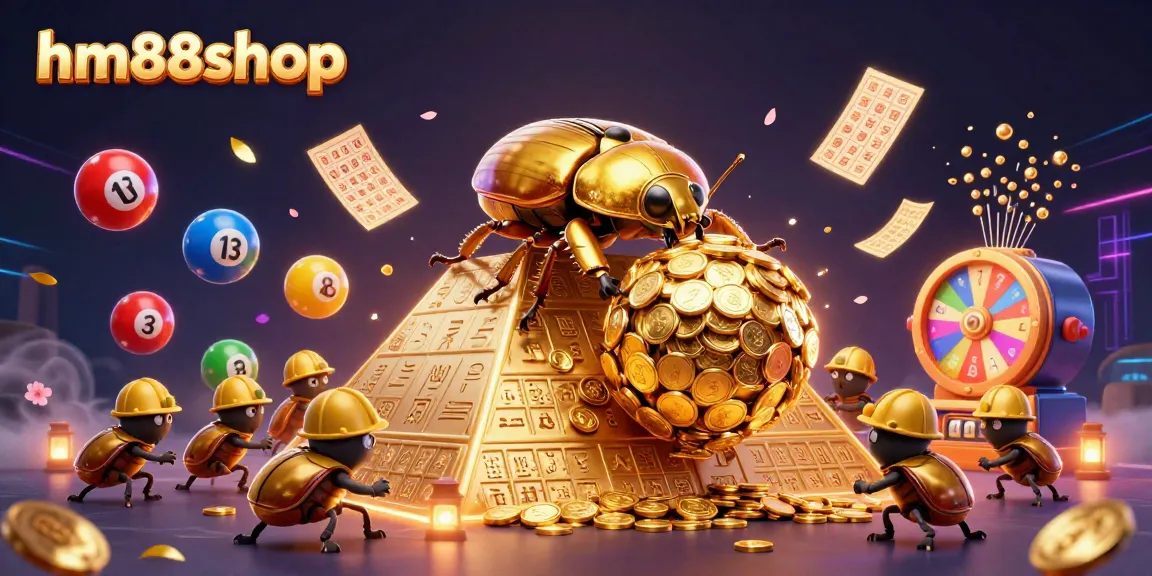 Experience dynamic casino excitement with hm88shop's vibrant gaming elements in a vivid 3D illustration.