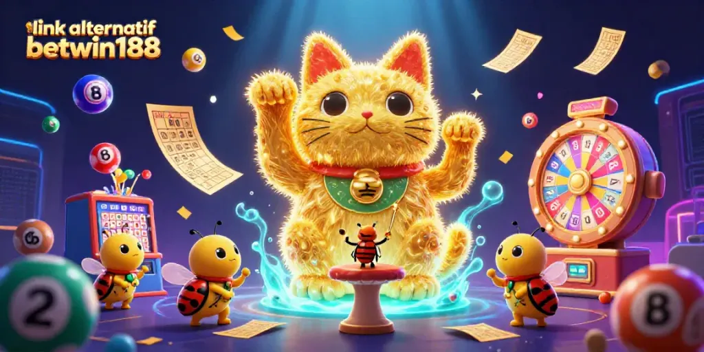 Mengakses link alternatif betwin188 dengan tampilan menarik pada ilustrasi digital 3D yang kaya warna.
