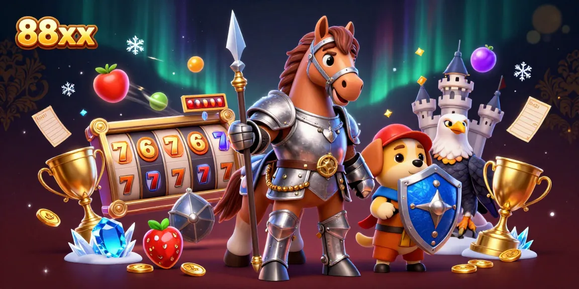 Experience thrilling gameplay with 88xx where slot reels and lucky symbols create excitement.