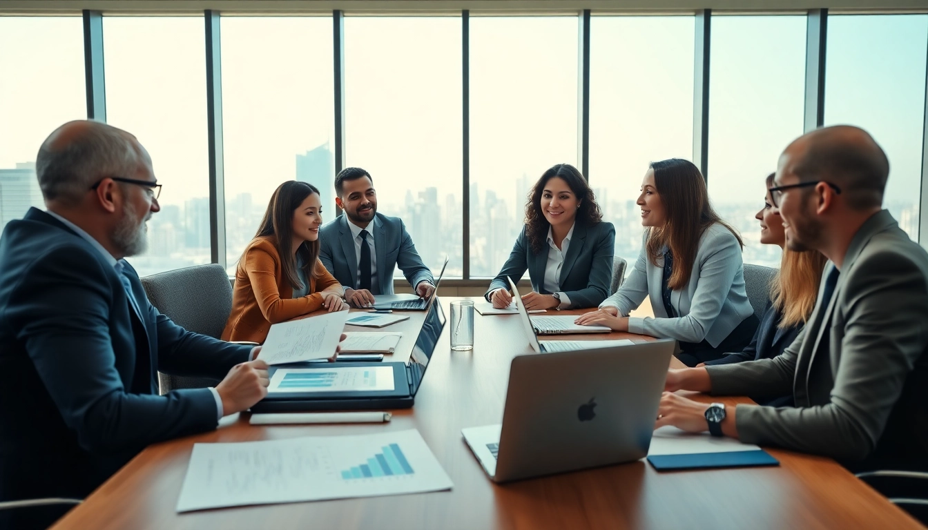 Discussing contracts and grants in a professional office meeting