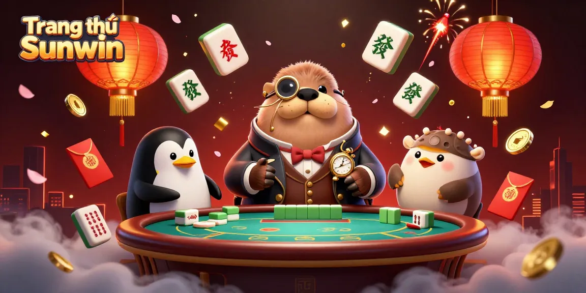 Experience the thrill of gambling with Trang chủ Sunwin featuring a vibrant underwater poker scene filled with fun characters.