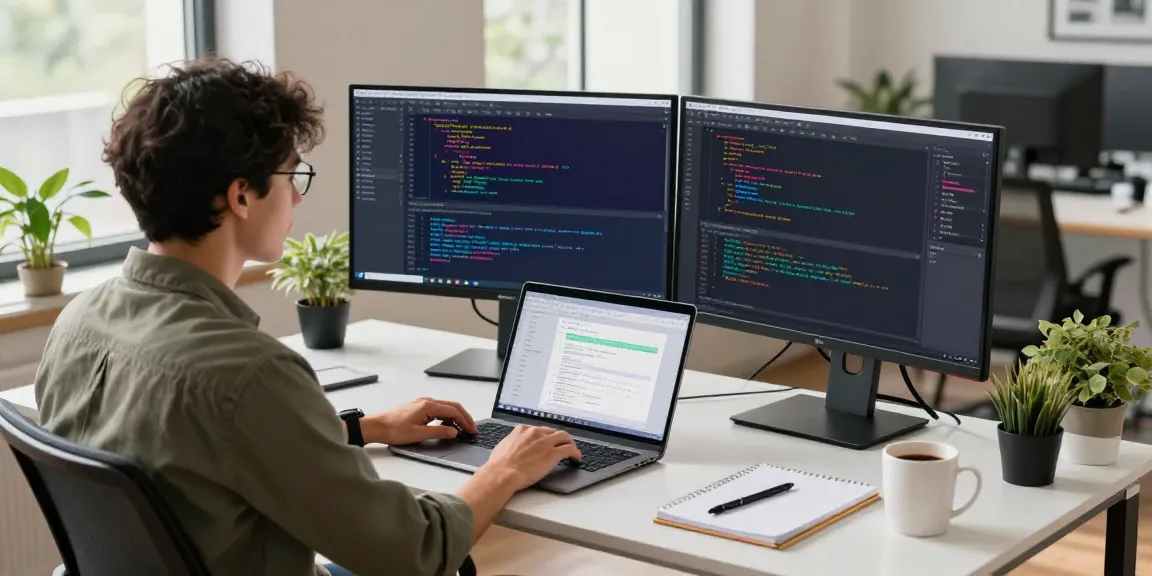 Developer enhancing open claw skill applications in a modern, vibrant workspace with coding tools and soft natural light.