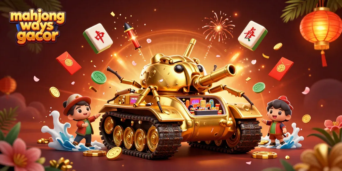 Spin to win with mahjong ways gacor in an animated 3D casino scene filled with colorful elements.
