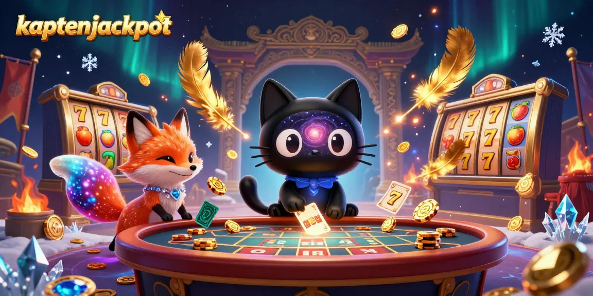Experience the thrill with kaptenjackpot as the black hole cat spins golden chips at a cosmic casino!